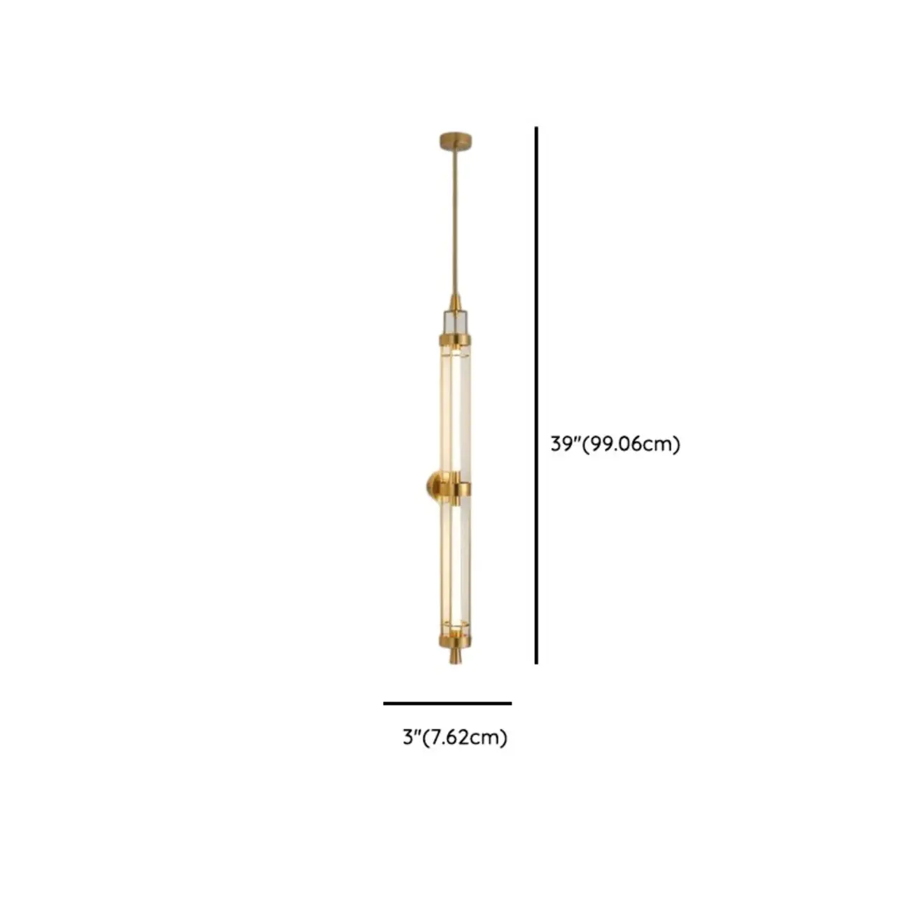 Gold Cylinder Wall Sconce Lamp with 2 LED Bulbs Warm Light #size | homeyfad