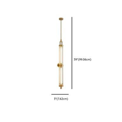 Gold Cylinder Wall Sconce Lamp with 2 LED Bulbs Warm Light #size