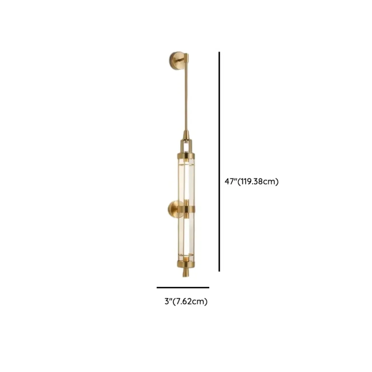 Gold Cylinder Wall Sconce Lamp with 2 LED Bulbs Warm Light Image - 15