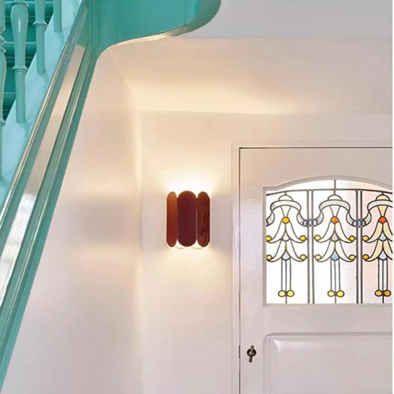 Mini Hardwired Modern Red Up & Down Wall Sconce in Geometric  Image - 4 | homeyfad