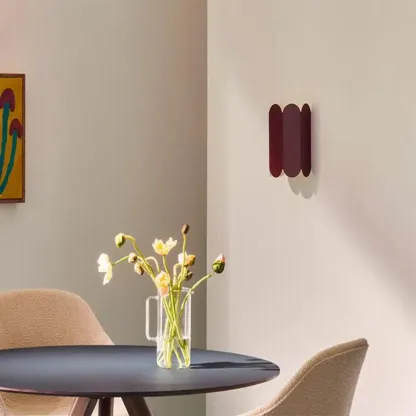 Mini Hardwired Modern Red Up & Down Wall Sconce in Geometric  Image - 6