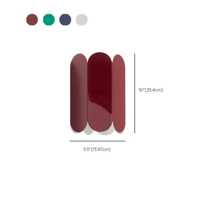 Mini Hardwired Modern Red Up & Down Wall Sconce in Geometric  #size