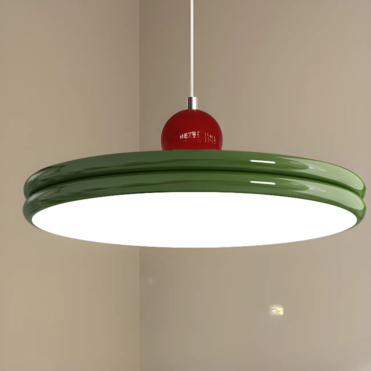 Casual LED Chalk Lucite Round Pendant Lighting with Adaptable Hanging Length Image - 3 | homeyfad