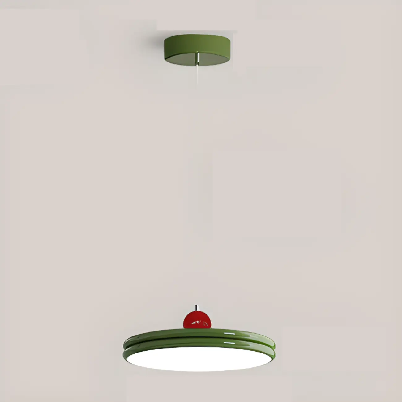 Casual LED Chalk Lucite Round Pendant Lighting with Adaptable Hanging Length Image - 4 | homeyfad