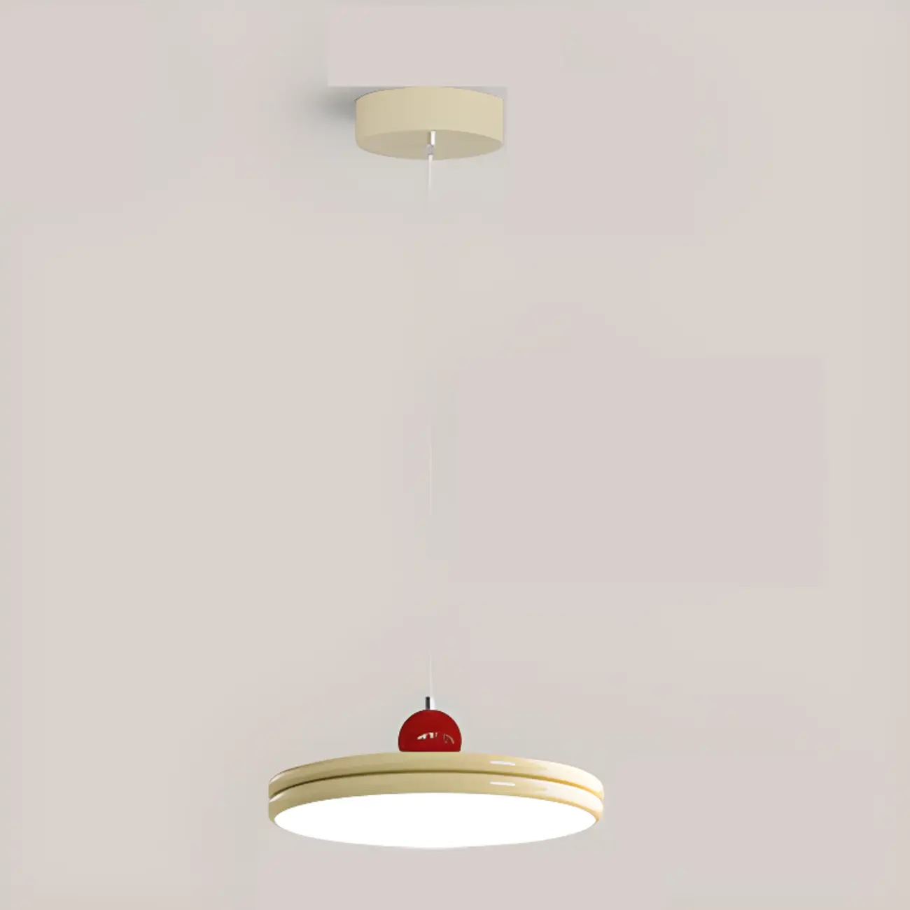 Casual LED Chalk Lucite Round Pendant Lighting with Adaptable Hanging Length Image - 5 | homeyfad