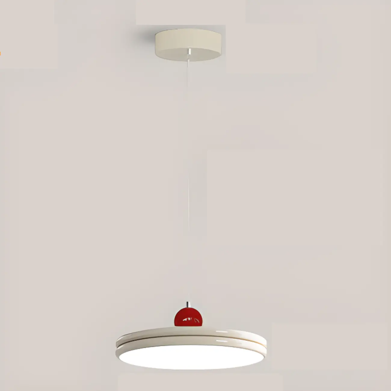 Casual LED Chalk Lucite Round Pendant Lighting with Adaptable Hanging Length Image - 6 | homeyfad