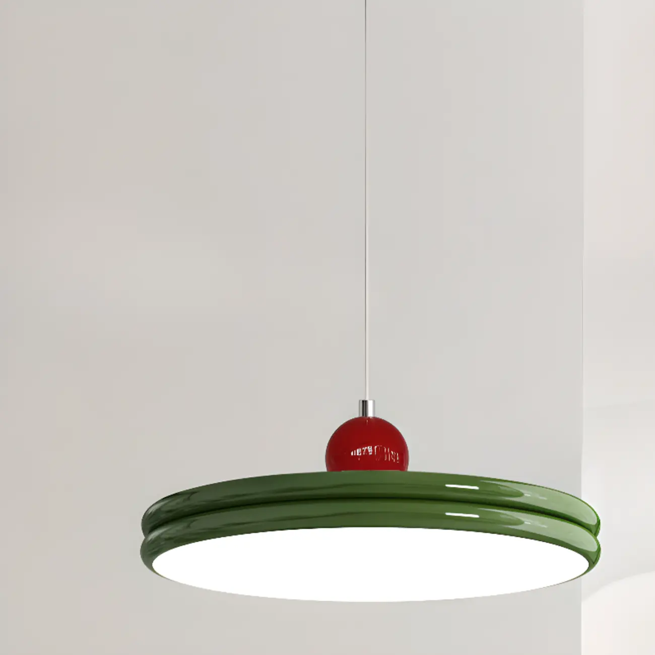Casual LED Chalk Lucite Round Pendant Lighting with Adaptable Hanging Length Image - 7 | homeyfad