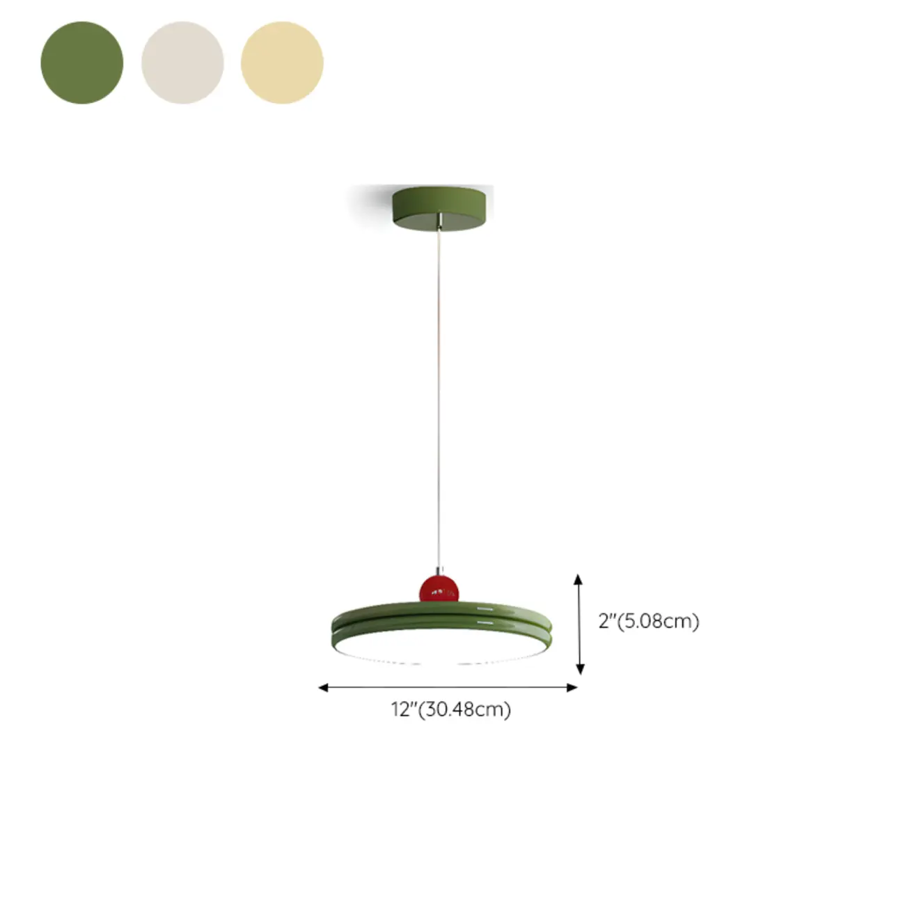 Modern Metal Dimmable LED Adjustable Round Pendant Light #size