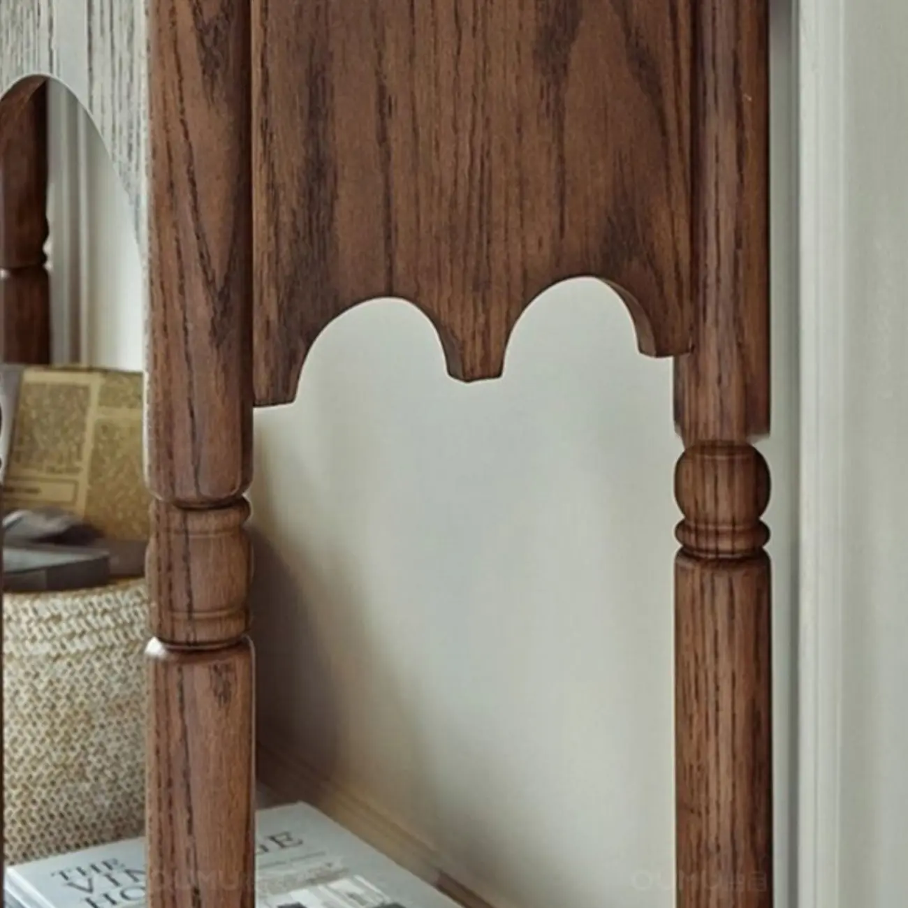 Rectangular Wood Brown Console Table with Shelves Image - 5 | homeyfad