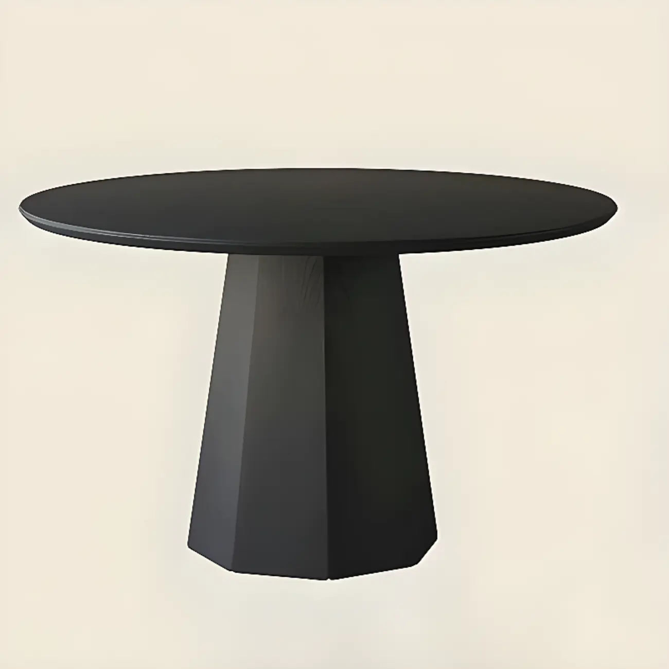 Modern Black Wood Round Dining Table Image - 2 | homeyfad
