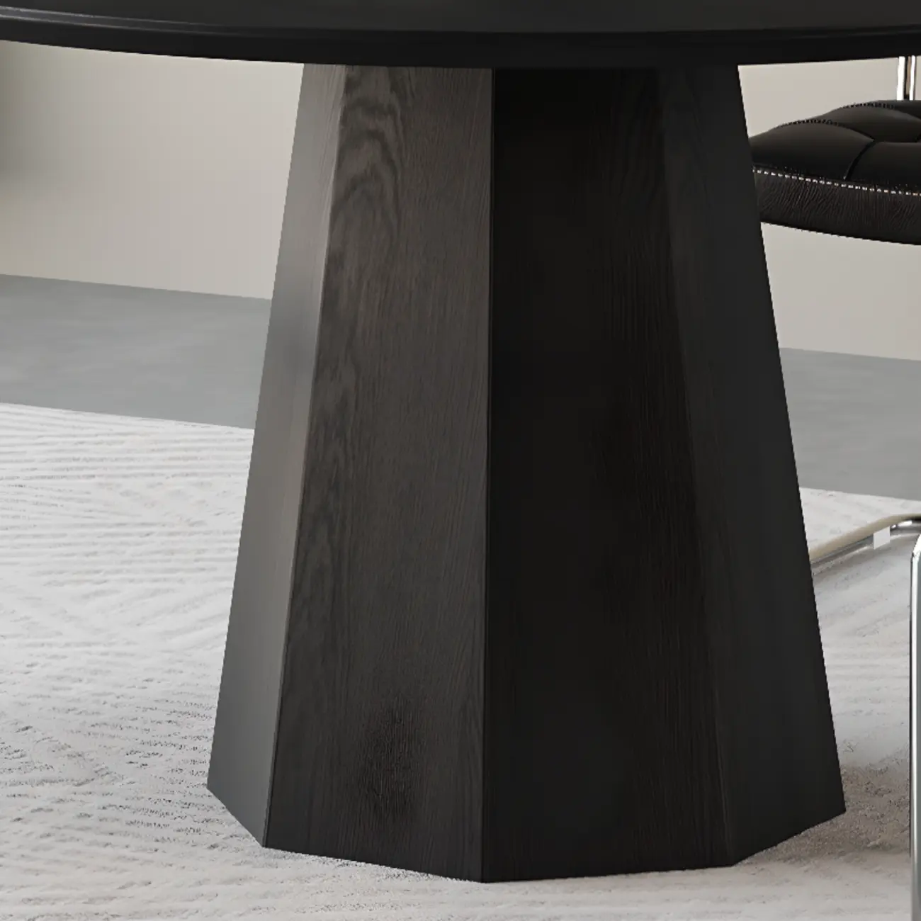 Modern Black Wood Round Dining Table Image - 8 | homeyfad