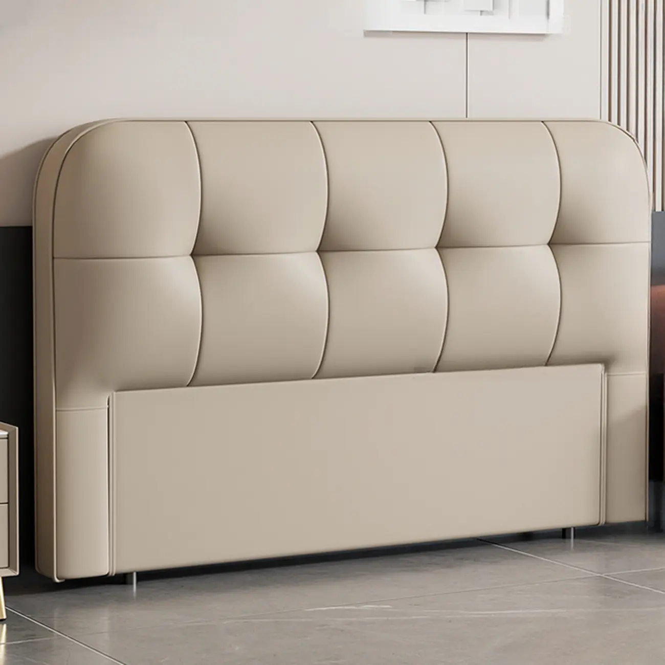 Stylish Wood Leather Upholstered Headboard for Double Bed Image - 2 | homeyfad