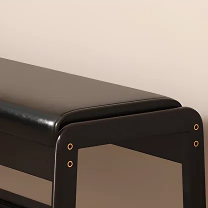 Modern Upholstered Wooden Entryway Bench with Storage Image - 9