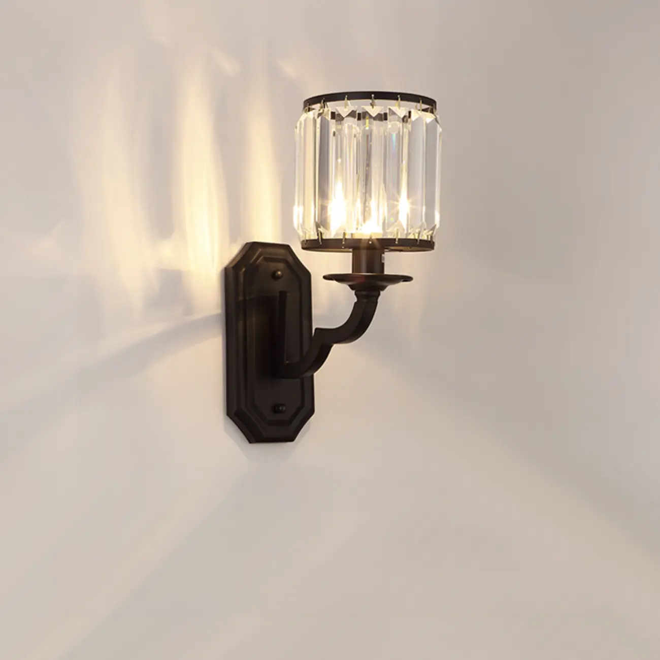 Modern Black Cylinder Glass Wall Sconce in Hardwired Image - 11 | homeyfad