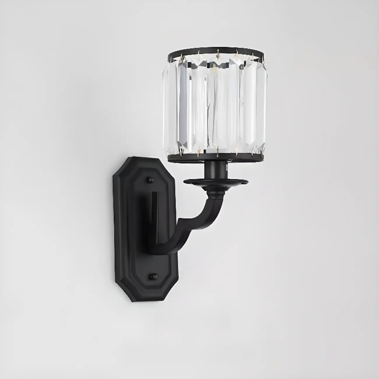 Modern Black Cylinder Glass Wall Sconce in Hardwired Image - 12 | homeyfad