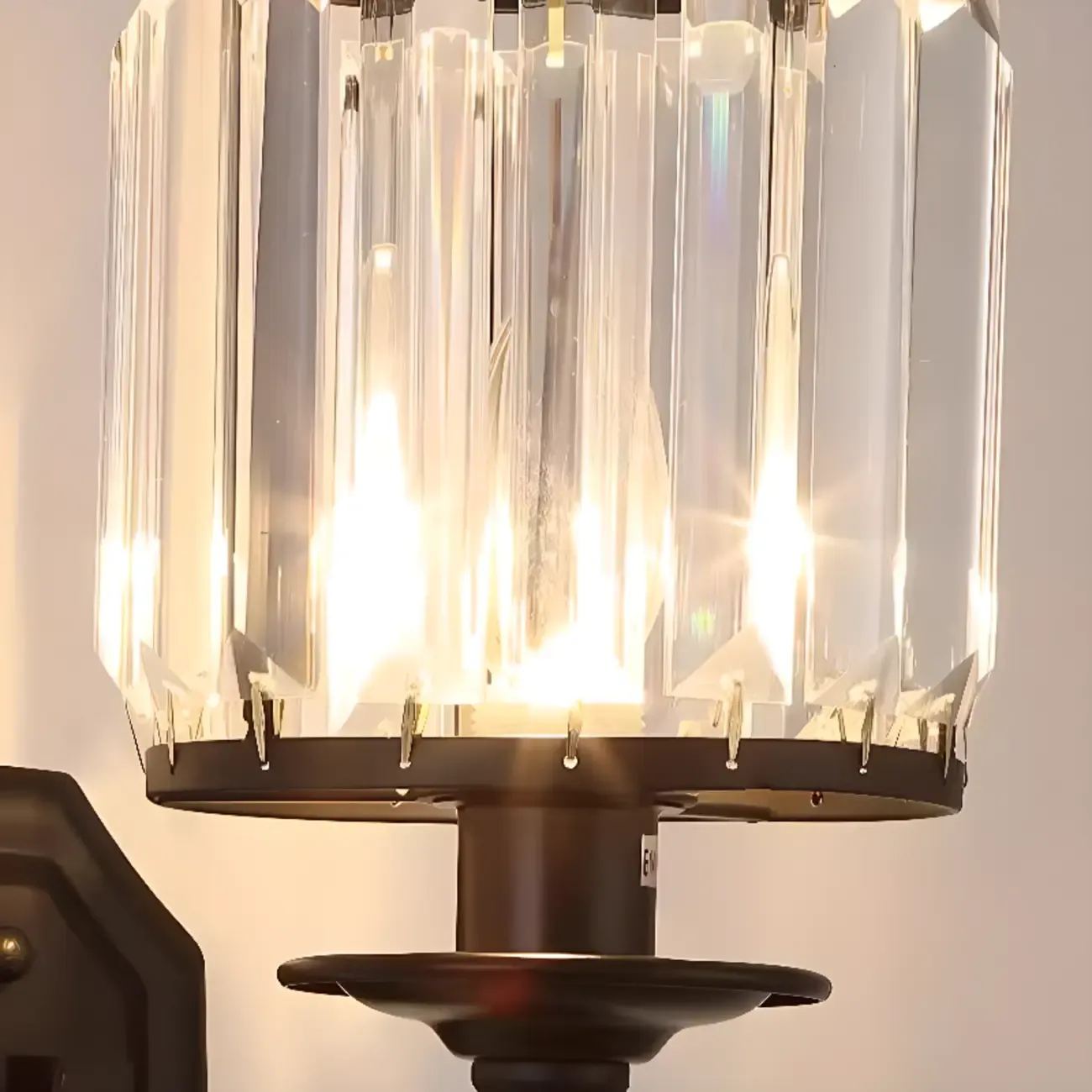 Modern Black Cylinder Glass Wall Sconce in Hardwired Image - 13