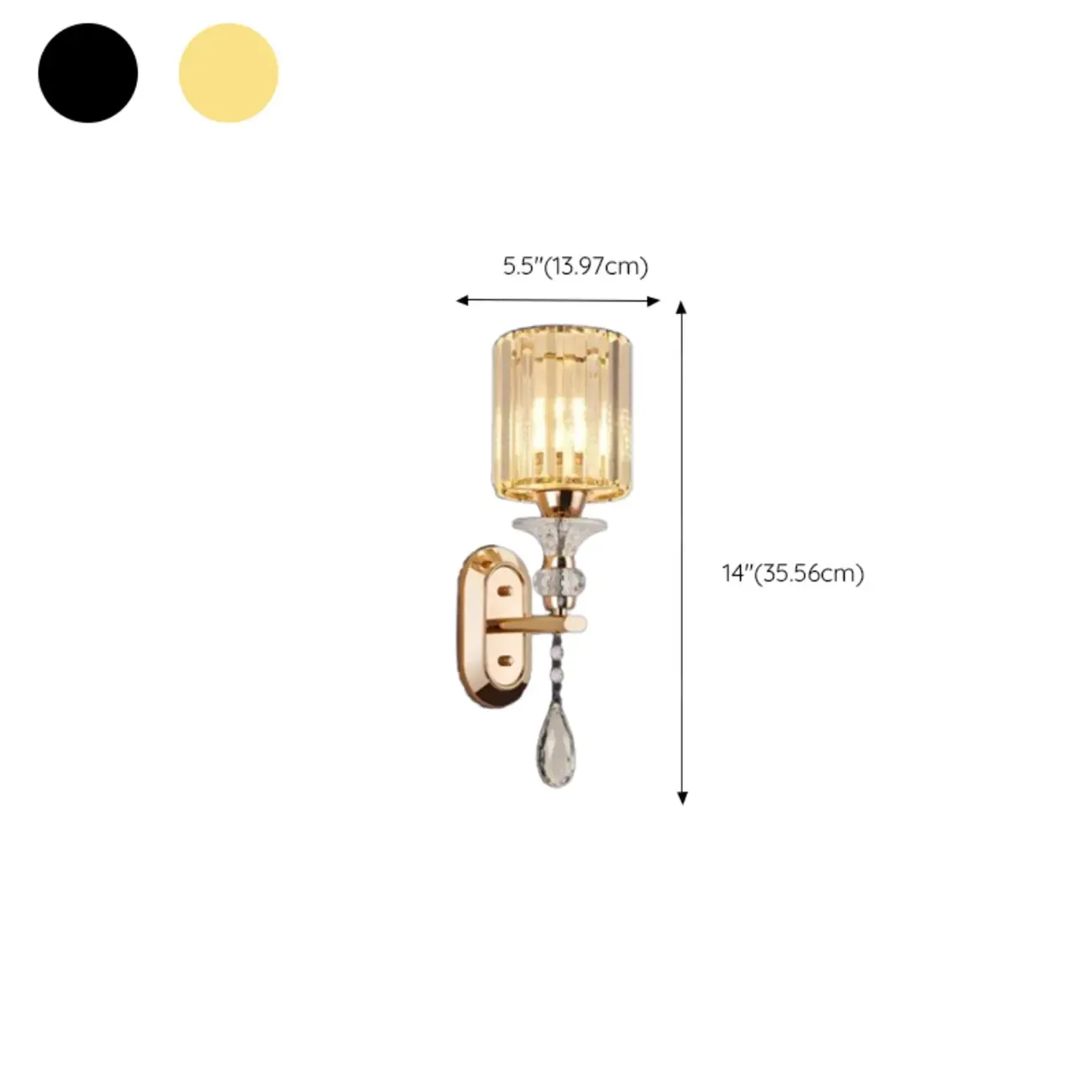 Modern Black Cylinder Glass Wall Sconce in Hardwired Image - 22