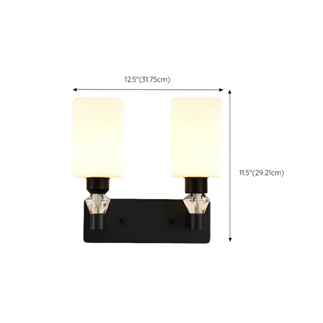 Modern Black Cylinder Glass Wall Sconce in Hardwired Image - 23