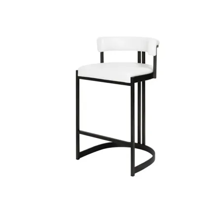 Lavish Metal Cushioned Gold Sled Bar Stool Image - 18