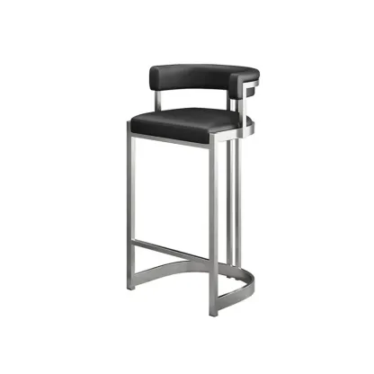Lavish Metal Cushioned Gold Sled Bar Stool Image - 16