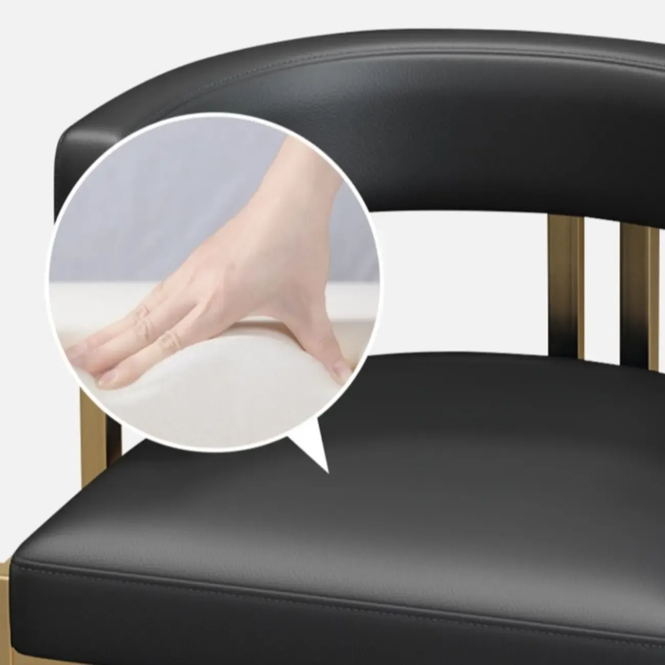 Lavish Metal Cushioned Gold Sled Bar Stool Image - 14