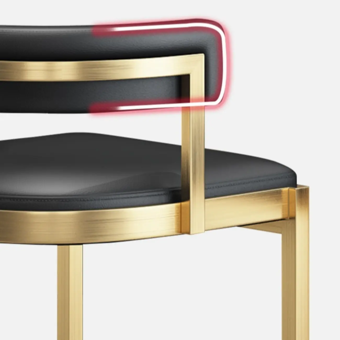 Lavish Metal Cushioned Gold Sled Bar Stool Image - 13 | homeyfad