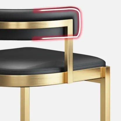 Lavish Metal Cushioned Gold Sled Bar Stool Image - 13