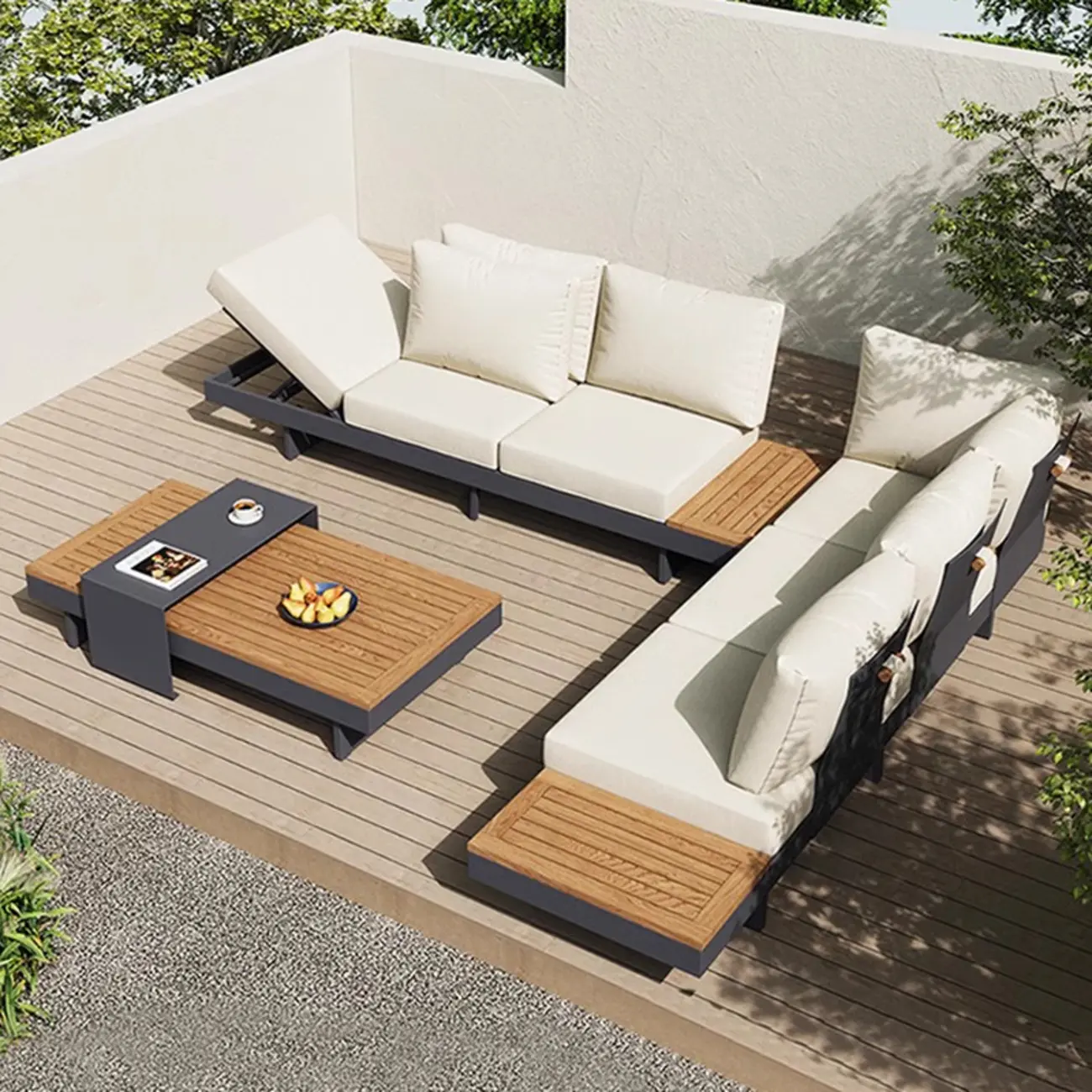 Modular Outdoor Waterproof Sofa with Durable Metal Frame Image - 1 | homeyfad