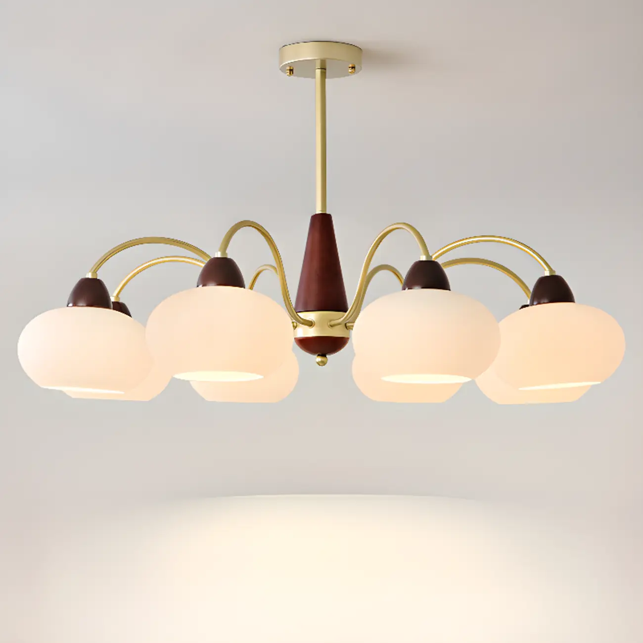 Gold Glass Floral Modern Chandelier with Elegance Image - 2 | homeyfad