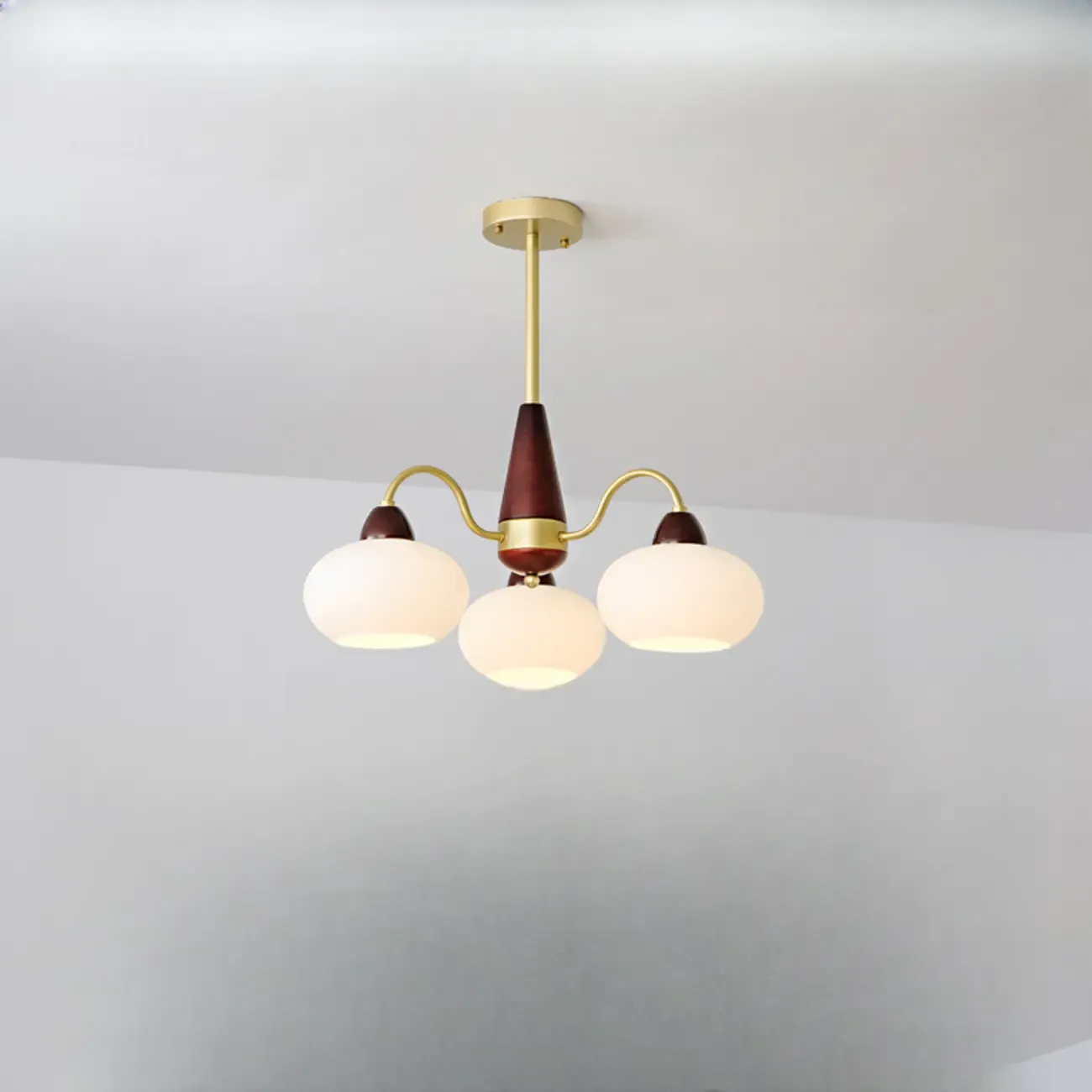 Gold Glass Floral Modern Chandelier with Elegance Image - 6