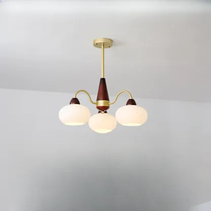 Gold Glass Floral Modern Chandelier with Elegance Image - 6