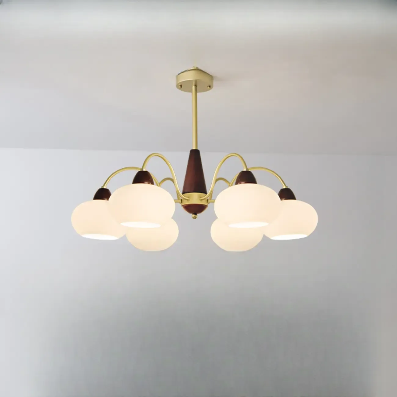 Gold Glass Floral Modern Chandelier with Elegance Image - 7