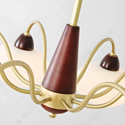 Gold Glass Floral Modern Chandelier with Elegance Image - 8