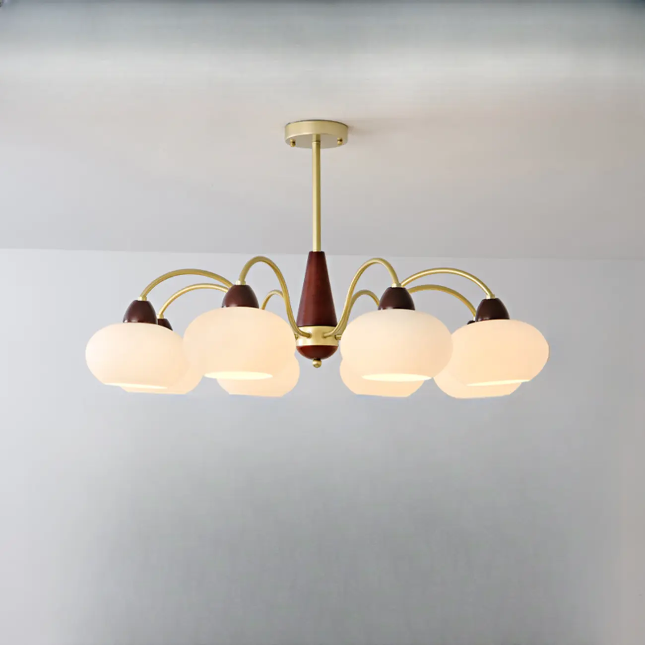 Gold Glass Floral Modern Chandelier with Elegance Image - 3 | homeyfad