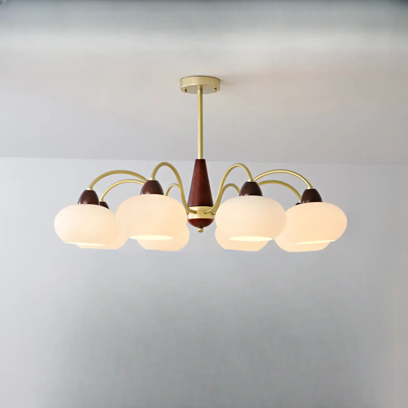 Gold Glass Floral Modern Chandelier with Elegance Image - 3