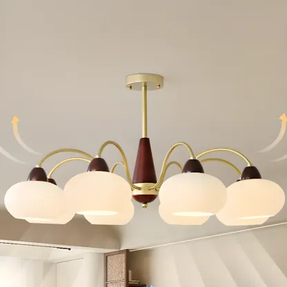 Gold Glass Floral Modern Chandelier with Elegance Image - 4