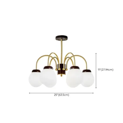 Classic Gold White Vitreous Ball Chandelier #size