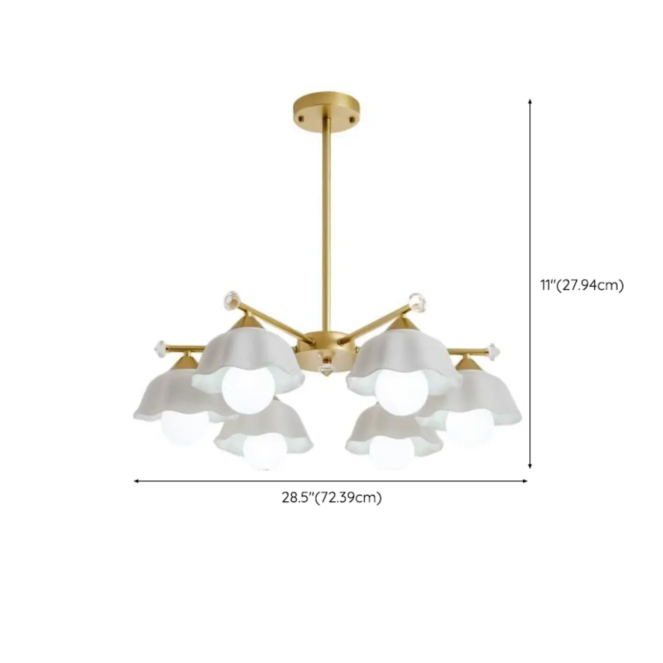 Gold Floral Metal Modern Linear Chandelier Light #size | homeyfad