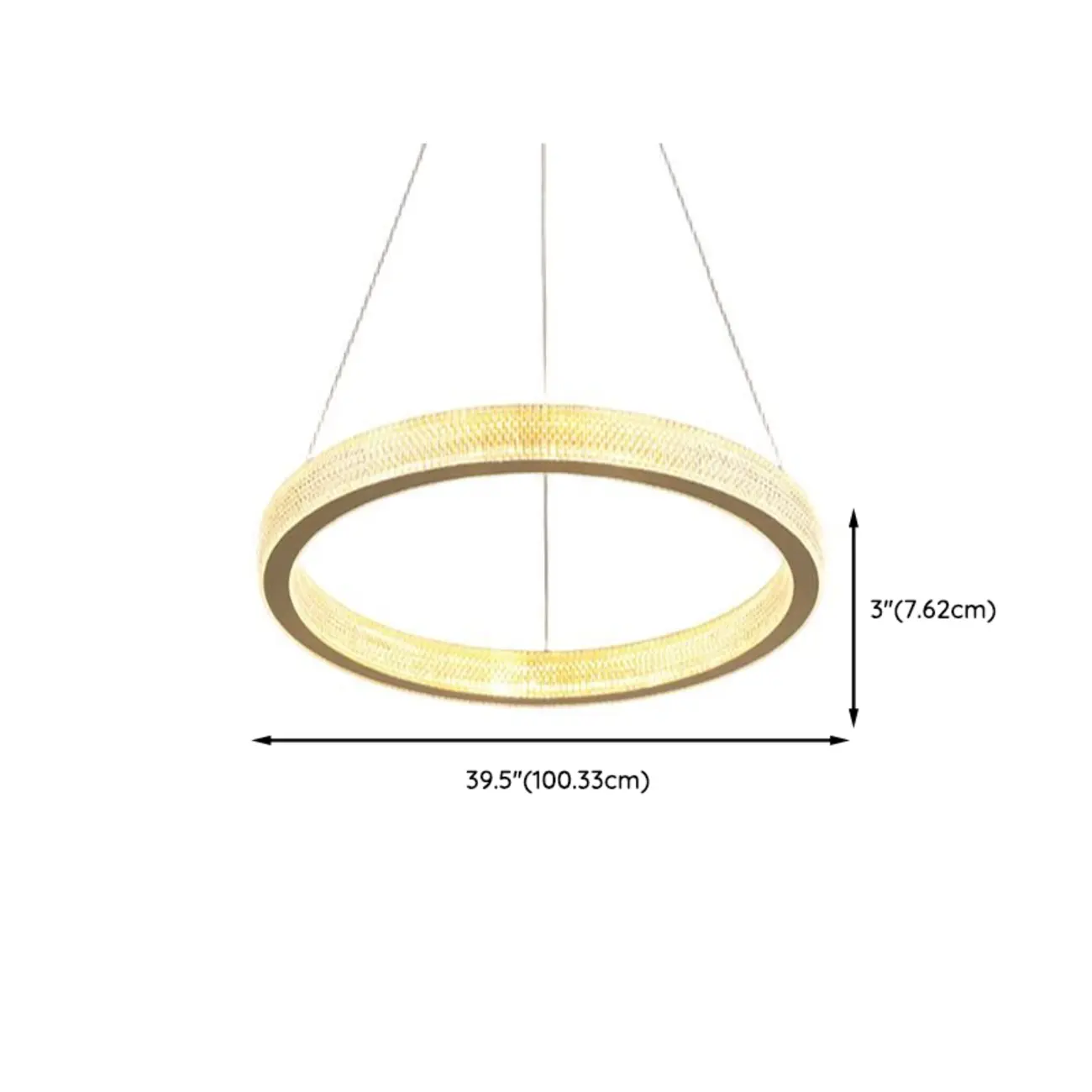 Glamorous Golden LED Double Circle Ring Crystal Chandelier Image - 11 | homeyfad
