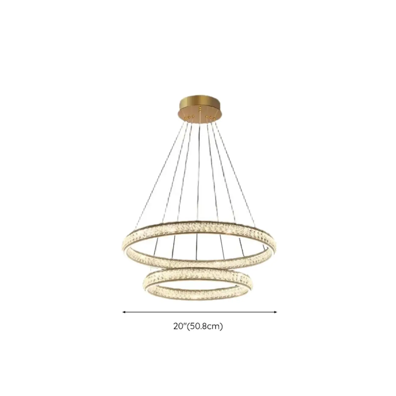Luxury LED Golden Tiered Ring Crystal Chandelier   #size