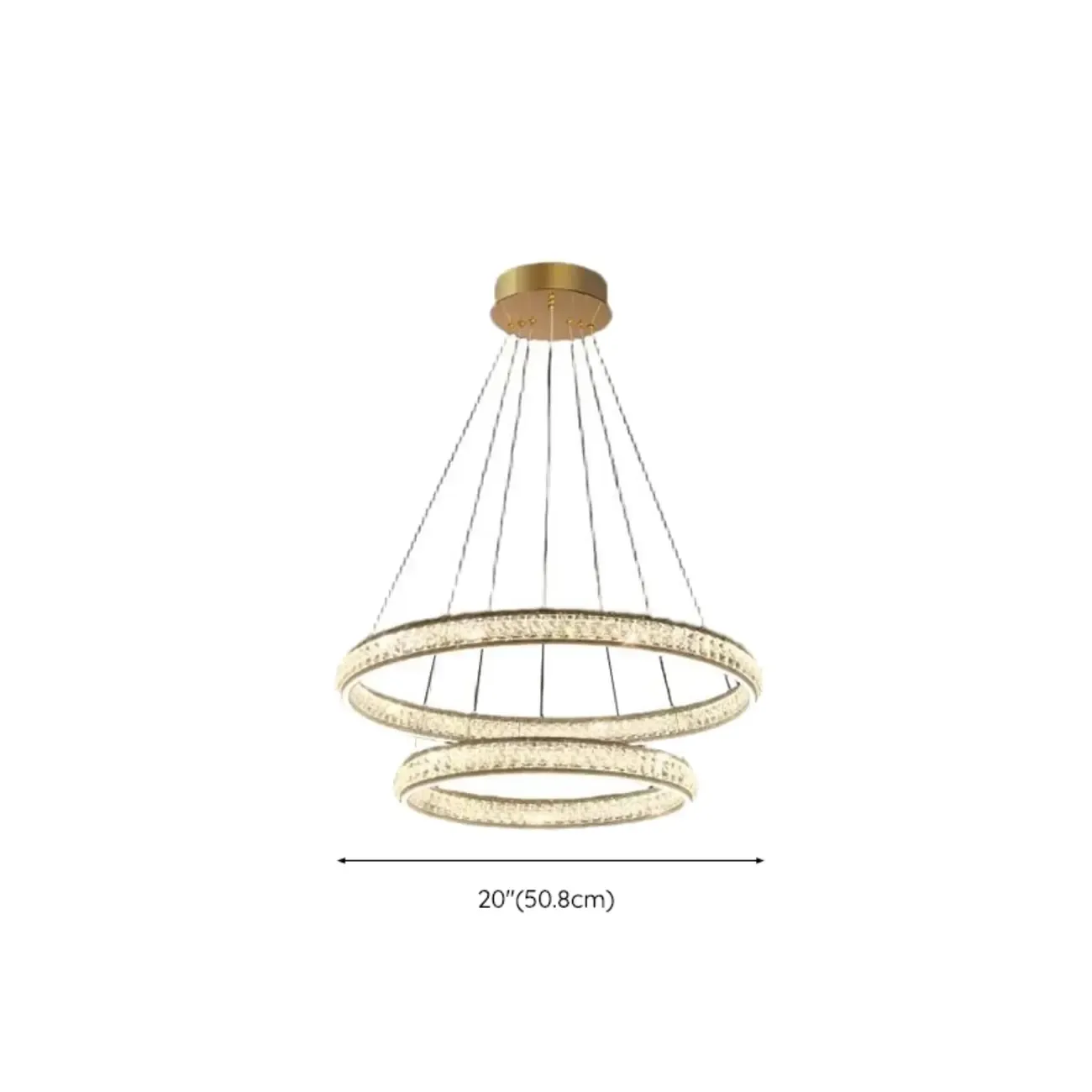 Luxury LED Golden Tiered Ring Crystal Chandelier   #size