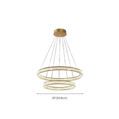 Luxury LED Golden Tiered Ring Crystal Chandelier   #size