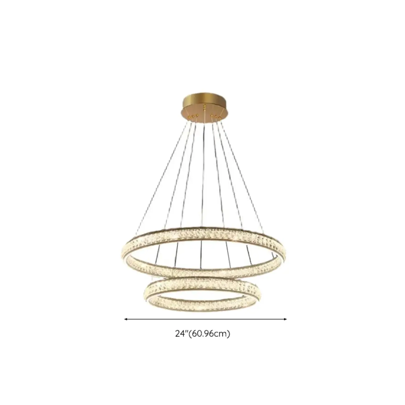 Luxury LED Golden Tiered Ring Crystal Chandelier   Image - 11 | homeyfad