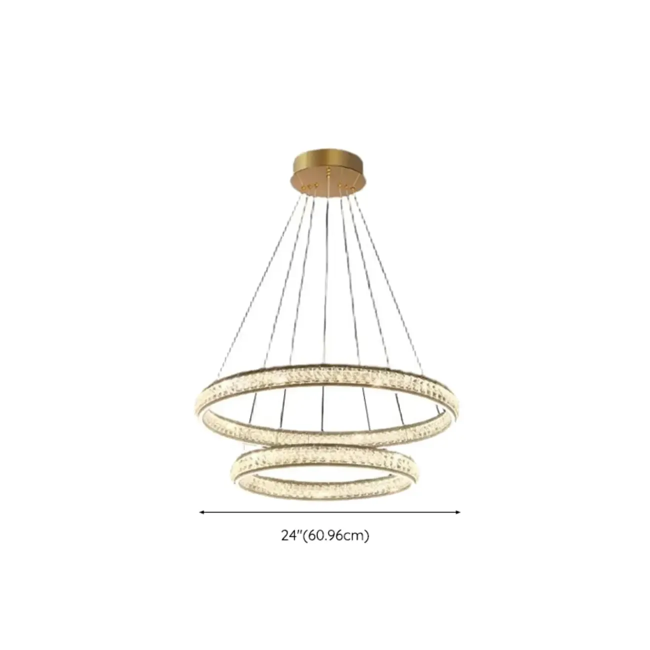 Luxury LED Golden Tiered Ring Crystal Chandelier   Image - 11