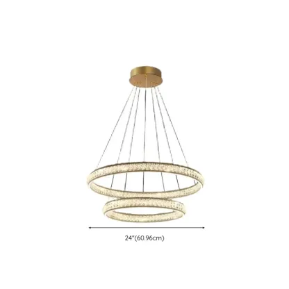 Luxury LED Golden Tiered Ring Crystal Chandelier   Image - 11