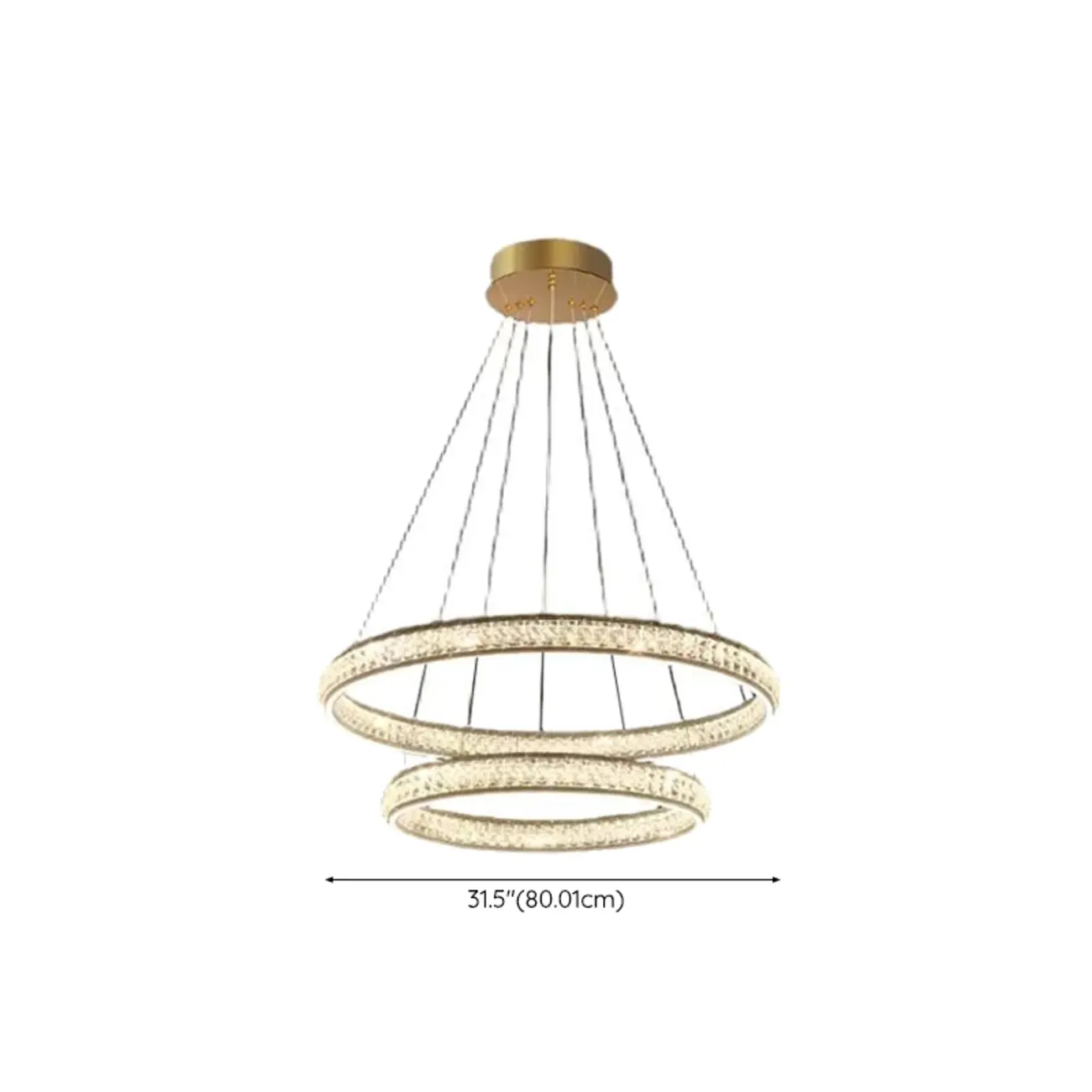 Luxury LED Golden Tiered Ring Crystal Chandelier   Image - 12 | homeyfad