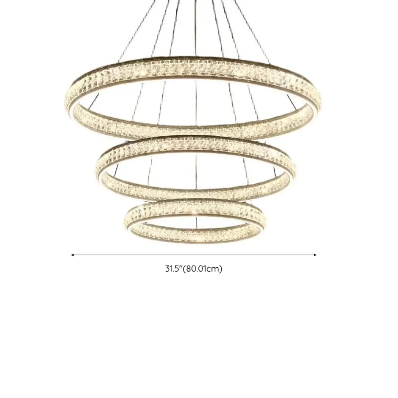 Luxury LED Golden Tiered Ring Crystal Chandelier   Image - 13 | homeyfad