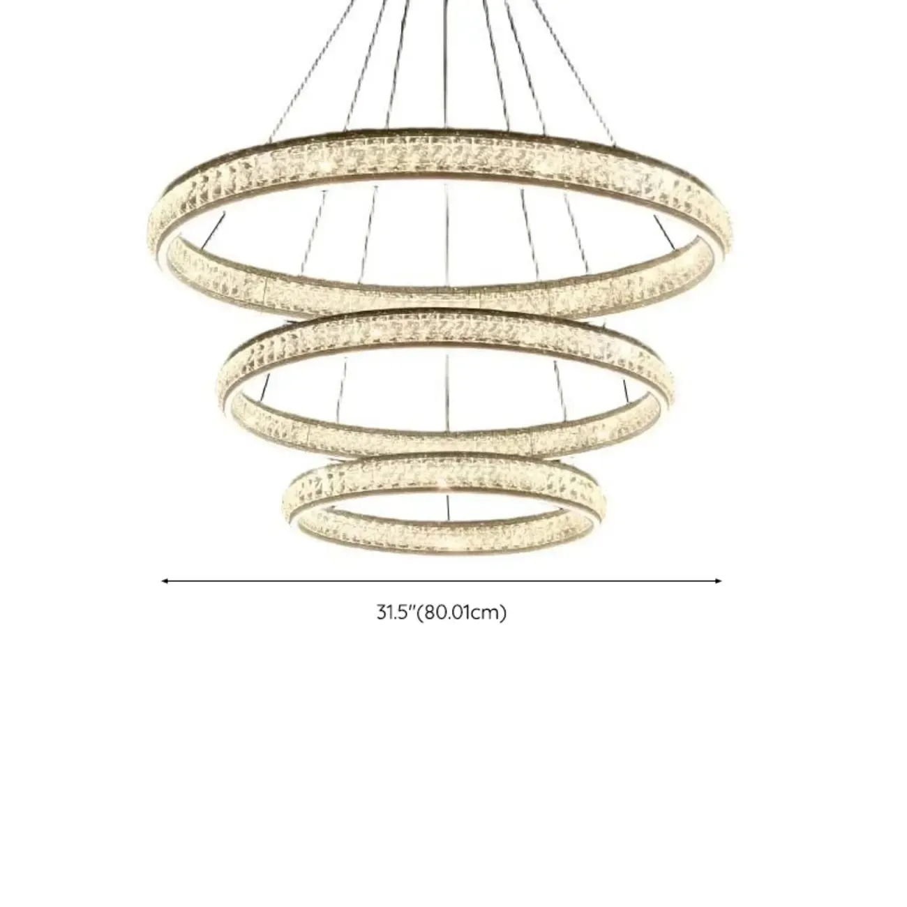 Luxury LED Golden Tiered Ring Crystal Chandelier   Image - 13