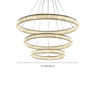 Luxury LED Golden Tiered Ring Crystal Chandelier   Image - 13