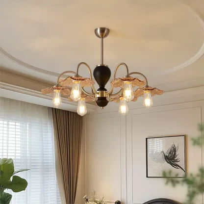 Retro Geometric 6/8 Lights Glass Chandelier in Chrome  Image - 4